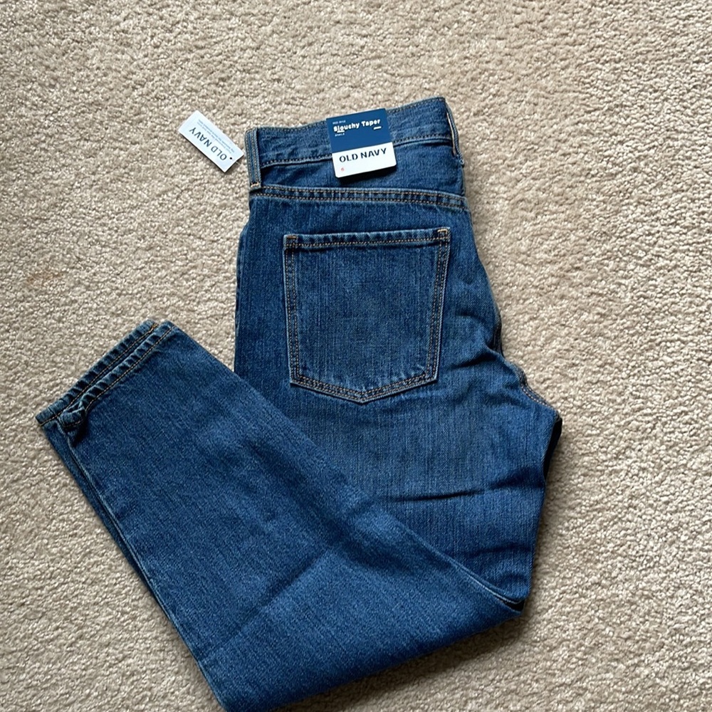 Old Navy slouchy taper jeans button fly